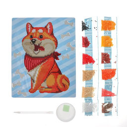 Алмазная мозаика с частичным заполнением для детей «Пушистая собачка», 20×25 см
