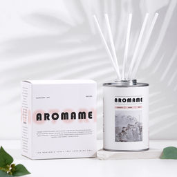 Набор диффузор ароматический Aromame, зелёный лайм, базилик, цитрус 500 мл круглая банка