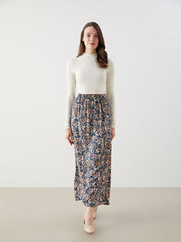 Beli Lastikli Desenli Kad?n Etek