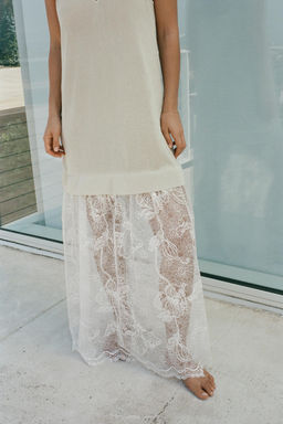 KNIT DRESS WITH COMBINED LACE - Zara фото 3