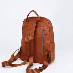 Рюкзак женский из искусственной кожи на молнии, 2 кармана, цвет рыжий - Simaland фото 2