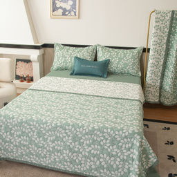 Комплект постельного белья на резинке Сатин Aurora Veil с Покрывалом AVR006 180*200*25;160*200*25;140*200*25 Евро - Ситрейд фото 9