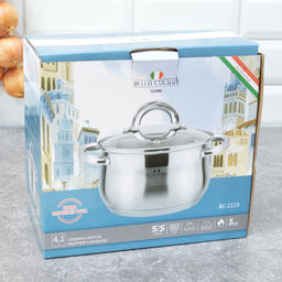 Кастрюля "Bella Cucina" 4,1 л 20см , со стеклянной крышкой , арт. BC-2123