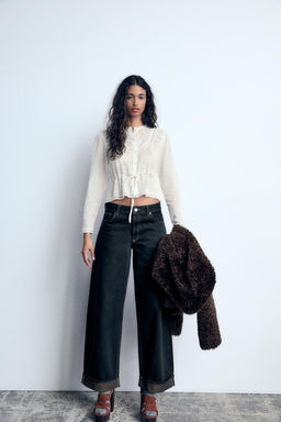 JEANS TRF RELAXED MINI FOLD UP LOW RISE