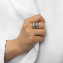 Кольцо металл Тренд пять линий, цвет серебро, размер 16 - Qf фото 5