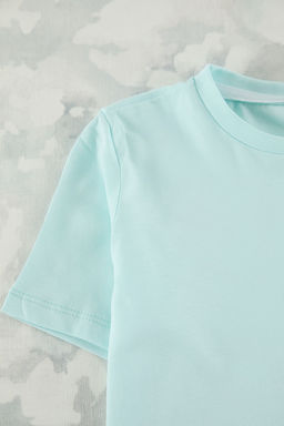 Bebe Mavisi Erkek Cocuk %100 Pamuk Basic Regular/Normal Kal?p K?sa Kol Orme T-Shirt TKDSS25TS00008 - Trendyolmilla фото 2