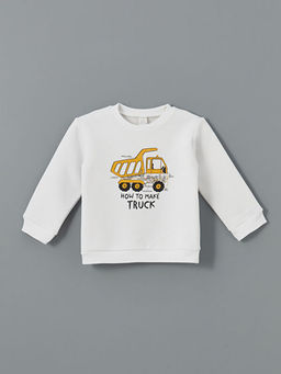 Bask?l? Erkek Bebek Sweatshirt ve E?ofman Alt 2li Tak?m - Waikiki фото 2