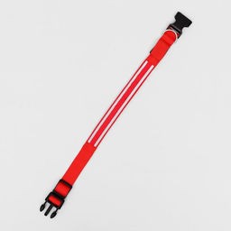 Ошейник с подсветкой Двойная полоса размер М, ОШ 40-48 х 2,5 см, 3 режима свечения красный - Пижон фото 2