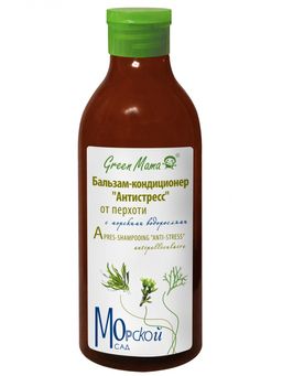 Бальзам-кондиционер Антистресс от перхоти с морскими водорослями 400 мл - Green mama фото 3