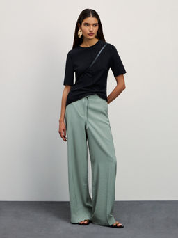 Брюки wide leg с декоративным поясом / Zarina