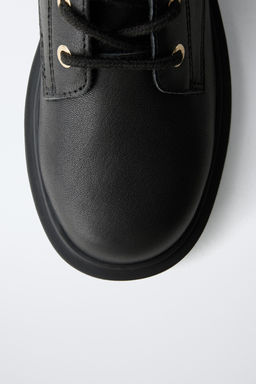 LEATHER ANKLE BOOTS WITH BUCKLE - Zara фото 6