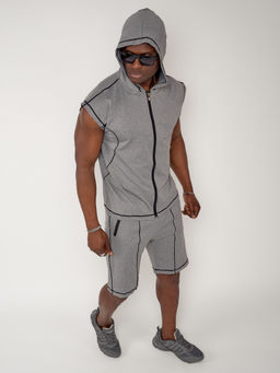 Спортивный костюм летний мужской светло-серого цвета 2262SS - FUYOUKAI фото 10