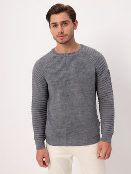 Джемпер мужской CASINO c129-полосы 3D (м.серый)