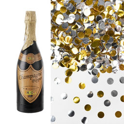 Пневмохлопушка Бутылка Шампанское, Круги фольга, 40 см