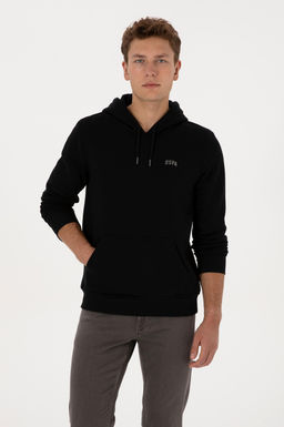 Erkek Siyah Basic Sweatshirt