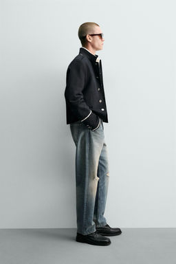 CHAQUETA CROPPED FIT CONTRASTES / Azul - Zara фото 4