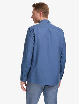 Lacivert Oxford Slim Fit Kolay _t_lenebilir G_mlek