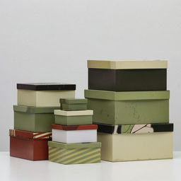 Набор подарочных коробок 10 в 1 23 февраля, 25.5?25.5?13 - 7?7?4 см