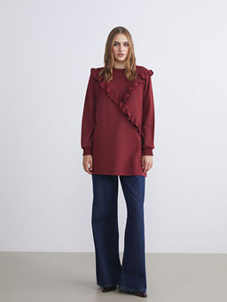 Bisiklet Yaka F?rf?rl? Kad?n Sweatshirt Tunik