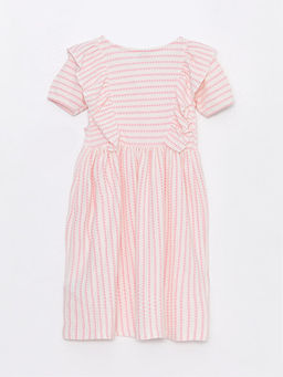 Bisiklet Yaka ?izgili K?sa Kollu K?z ?ocuk Elbise - Waikiki фото 2