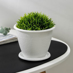 Цена за 3 шт. Горшок для цветов с поддоном «Розалия», 800 мл, белый