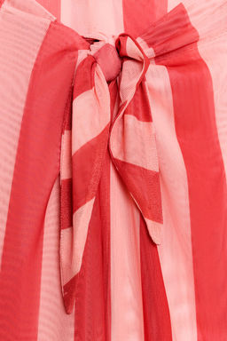 PANTAL?N PAREO TUL ESTAMPADO RAYAS / Rojo / Coral