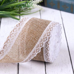 Лента из джута Кружево, 55 мм, 4,5 0,5 м, цвет бежевый