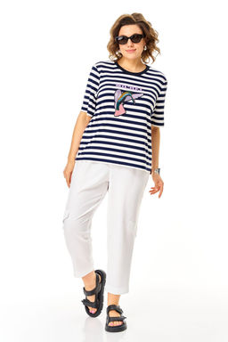 Костюм Michel Chic 1456 белый , полоска