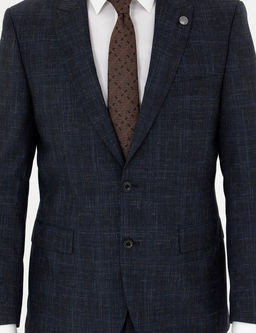 Lacivert Slim Fit Tak_m Elbise