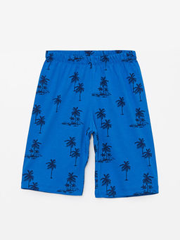 Beli Lastikli Bask?l? Erkek ?ocuk Pijama ?ort