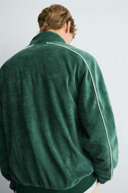 VELOUR ZIP-UP SWEATSHIRT