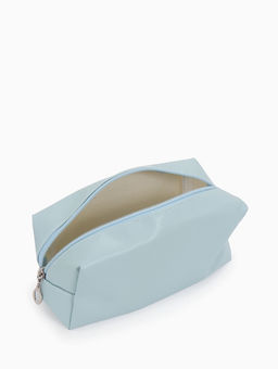 Косметичка женская ONE COLOR, на молнии, экокожа, голубая