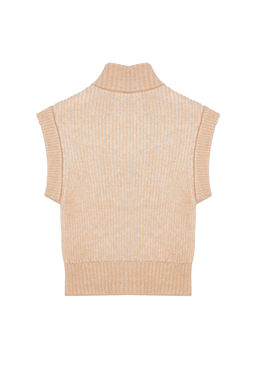 Bej Yumusak Dokulu Dik Yaka Fermuarl? Regular Yelek TWOAW25YE00033 - Trendyolmilla фото 7