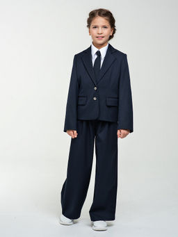 Синий школьный пиджак для девочек Mooriposh, модель 0717