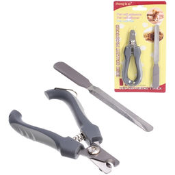 Цена за 2 шт. Набор для груминга "Ухоженный Бро", когтерез и пилка, цвет серый (блистер U)