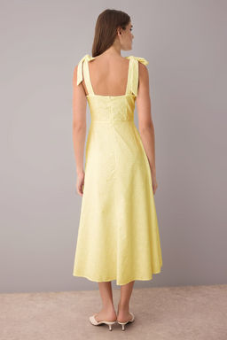 Beyaz Duz Maxi Dokuma Elbise TWOSS25EL00863 - Trendyolmilla фото 5