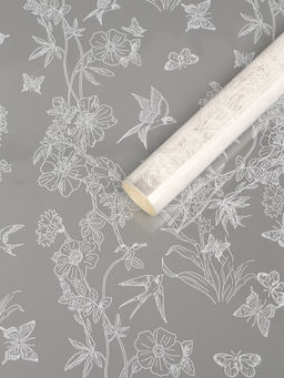 Плёнка для цветов «Ласточки», прозрачная/белая, 0.6×9.3±5% м, 40 мкм, 200 г