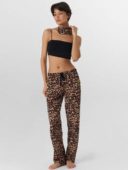 Брюки домашние женские с леопардовым принтом