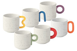 Набор кружек Creative, белый с красным, оранжевым, жёлтым, зелёным, синим, фиолетовым, 0,1 л, 6 шт