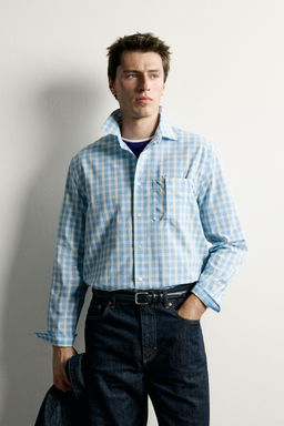 CAMISA REGULAR FIT CUADROS / Verde agua - Zara фото 2