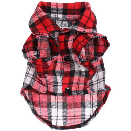 Кофта - рубашка фланелевая для мелких пород собак и кошек "BRO Style", цвет красный, р M