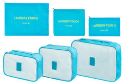 Набор 6 дорожных органайзеров Голубой (3 органайзера и 3 косметички) - El casa фото 5