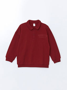 Polo Yaka Nak??l? Erkek ?ocuk Sweatshirt ve E?ofman Alt 2li Tak?m