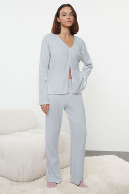 Trendyolmilla Pembe F?rcal? Soft Fitilli H?rka Orme Pijama Tak?m? THMAW25PT00074  фото 41