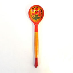 Ложка дер. детская ТРАДИЦИОННАЯ (рисунок с золотом) роспись арт. П12968, 6402