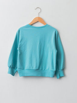 Bisiklet Yaka Frozen Bask?l? Uzun Kollu K?z ?ocuk Sweatshirt - Waikiki фото 2