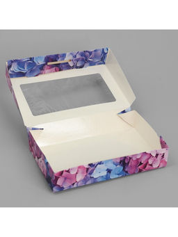 Цена за 10 шт. Кондитерская упаковка, коробка с ламинацией «Гортензия», 20 х 12 х 4 см