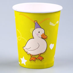 Посуда одноразовая бумажная «Утки», 6 тарелок, 1 гирлянда, 6 стаканов, 6 колпаков