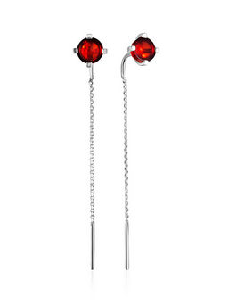 Милые серьги Принцесса с янтарём ярко-красного цвета