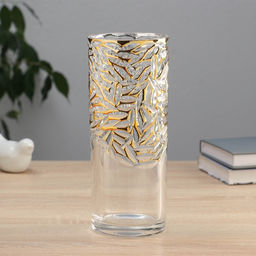 Ваза «Милагрос», узоры верх, 24×9 см, стекло, прозрачная